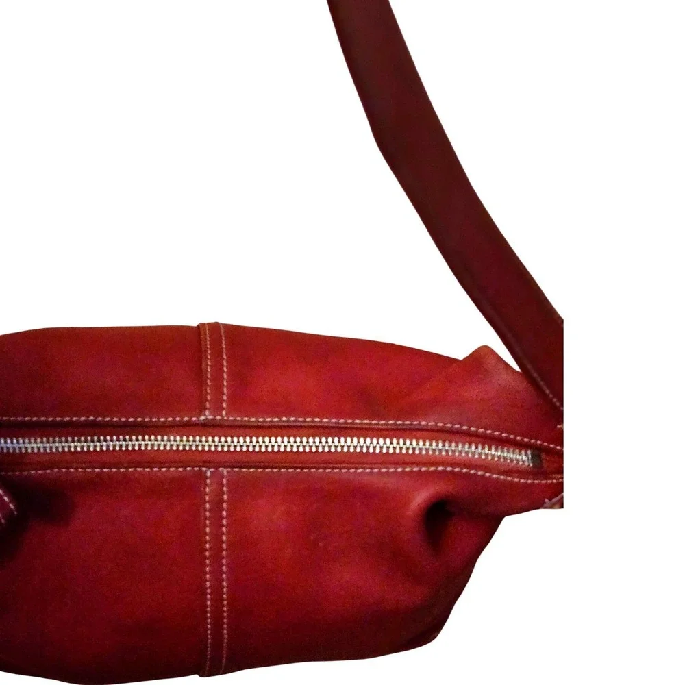 Coach Ergo‎ Red Leather Hobo Bag Vintage Shoulder Bag 9566